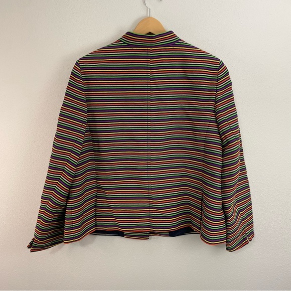 Talbots Rainbow Striped Blazer Button Up Jacket Women’s Size‎ Large - Picture 5 of 8